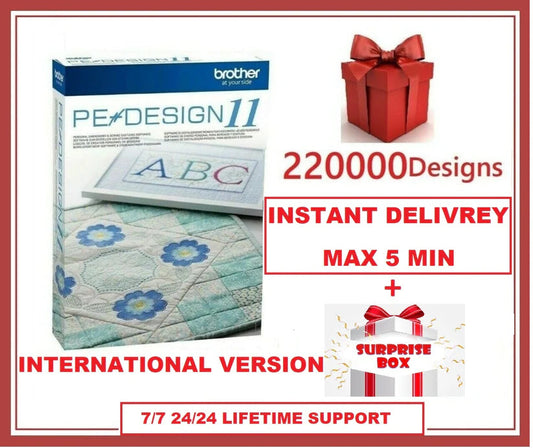 Brother PE Design 11 Digitizing with 220 000 DESIGN FOR FREE 🔥 FULL VERSION Fast service